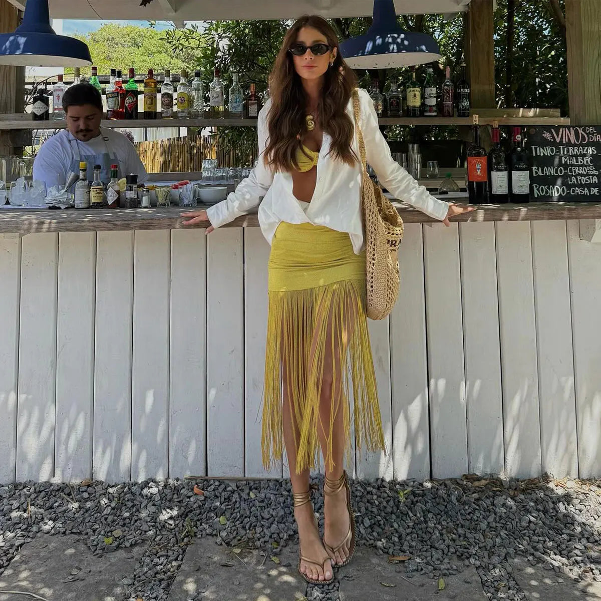 New 3 Pcs Bikini with Tassel Skirt Swimwear Bikinis Separate Swimsuit Swimming Suits Bathing Suit Summer Beachwear