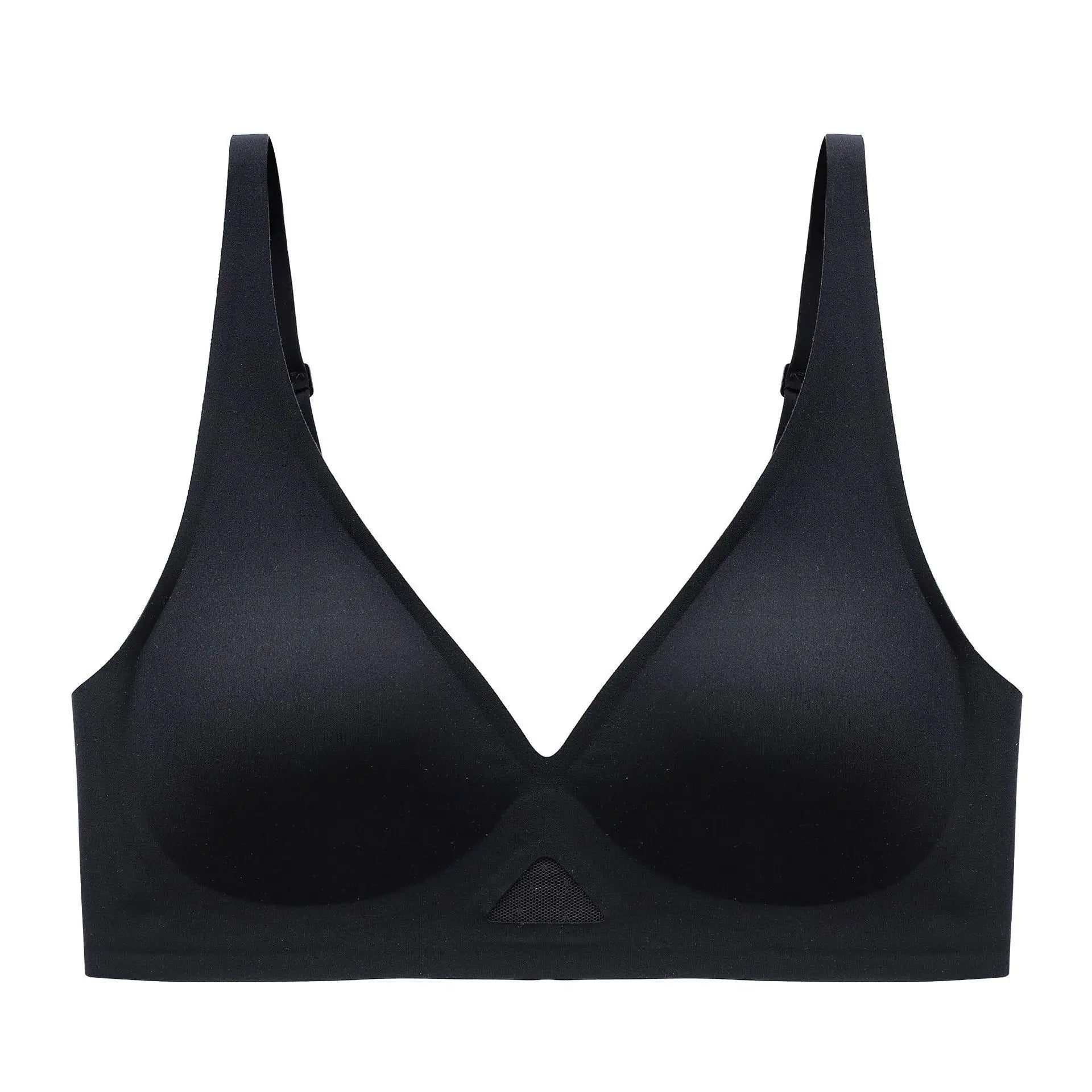 FINETOO Deep V Seamless Bras Women Hollow Out Wireless Brassiere Soft Padded Brasiere Female Push Up Underwear Stretch Lingerie