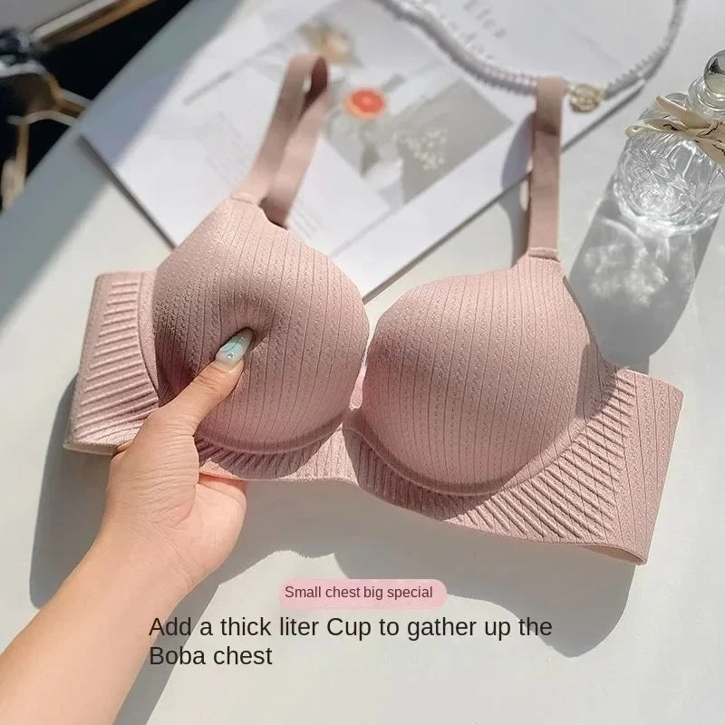 2024 New 8CM Ultra Thick Push Up Bra No Steel Ring Padded Gathered Lingerie for Small/Flat Chest Comfortable Sexy Natural Lift