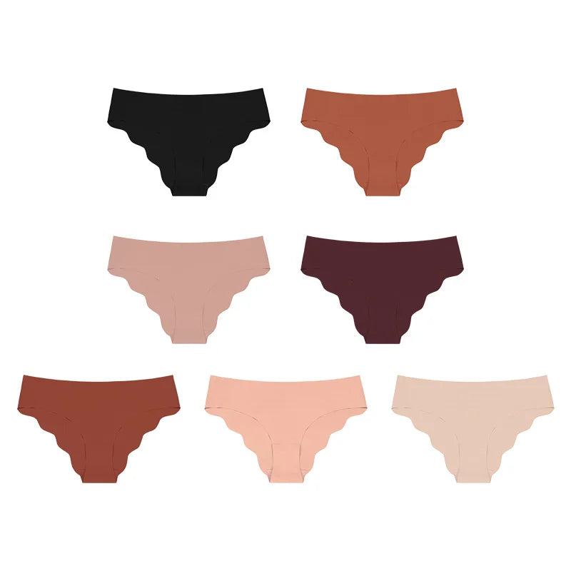 Hot Sale New Design Laser Cut Ladies Low Waist No Trace Panty Women Comfortable Ice Silk Invisible Seamless Panties