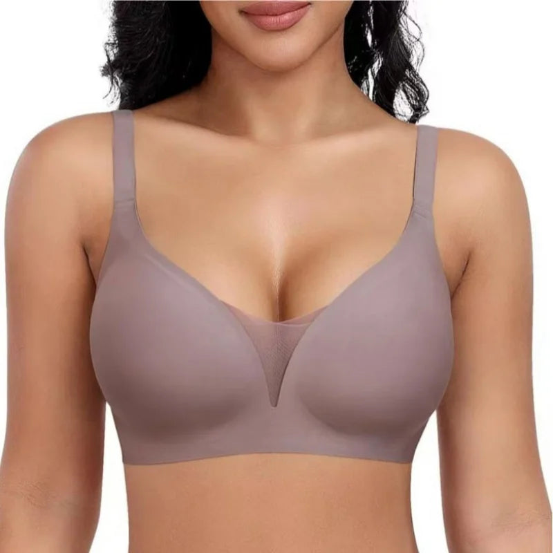 S-XL Plus Size Seamless Beauty Back One-Piece Women Bra with Rear Hook Wireless Push-Up Bras