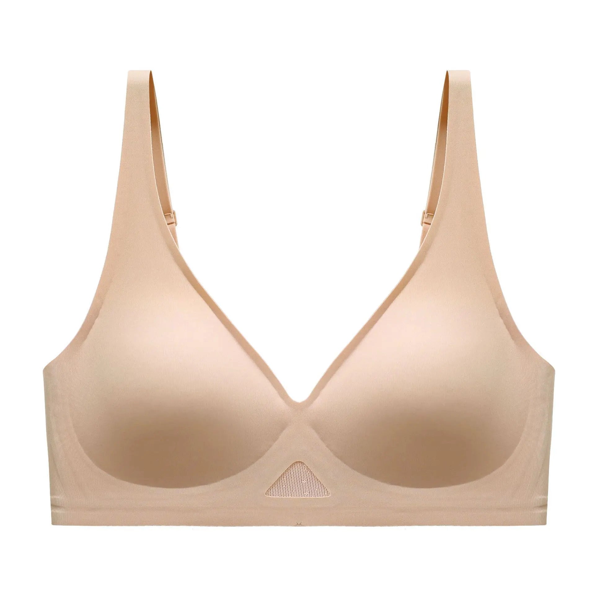 FINETOO Deep V Seamless Bras Women Hollow Out Wireless Brassiere Soft Padded Brasiere Female Push Up Underwear Stretch Lingerie