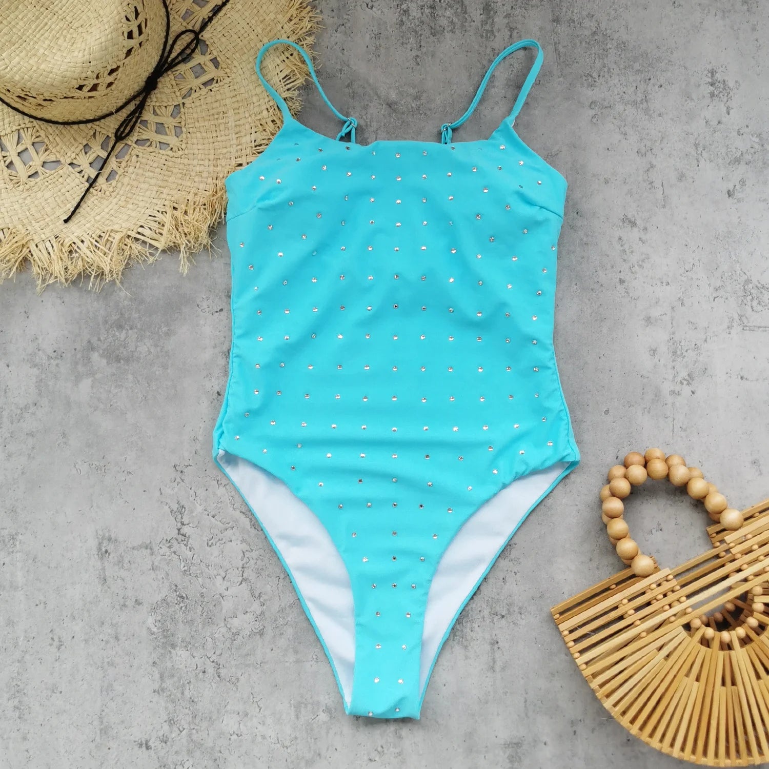 Shiny Diamond Bikini Set Sexy Women Swimsuit Push Up Swimwear Female Biquini Halter Bathing Suit Solid Black Bodysuit Beachwear