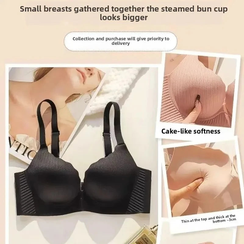 2024 New 8CM Ultra Thick Push Up Bra No Steel Ring Padded Gathered Lingerie for Small/Flat Chest Comfortable Sexy Natural Lift