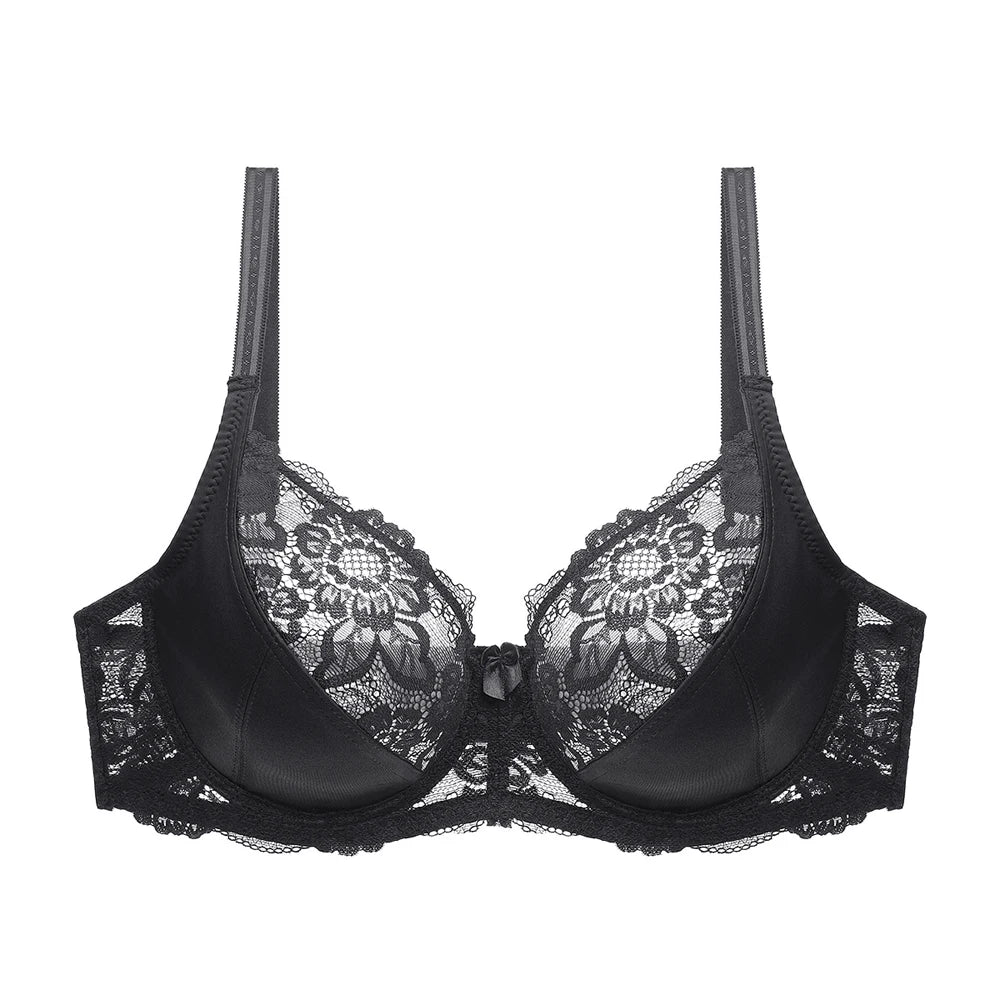 Plus Size Women Lace Bra Un-padded Underwired Ladies Big Underwear Bralette Sexy Lingerie Top Large BH C D DD E Cup