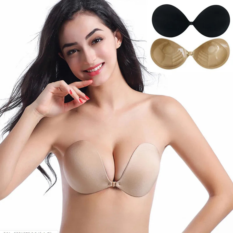 New Summer Invisible Strapless Adhesive Stick Bra Push Up Women Chest Stickers Lift Up Nude Cover Bra Silicone Pad Sexy Breast