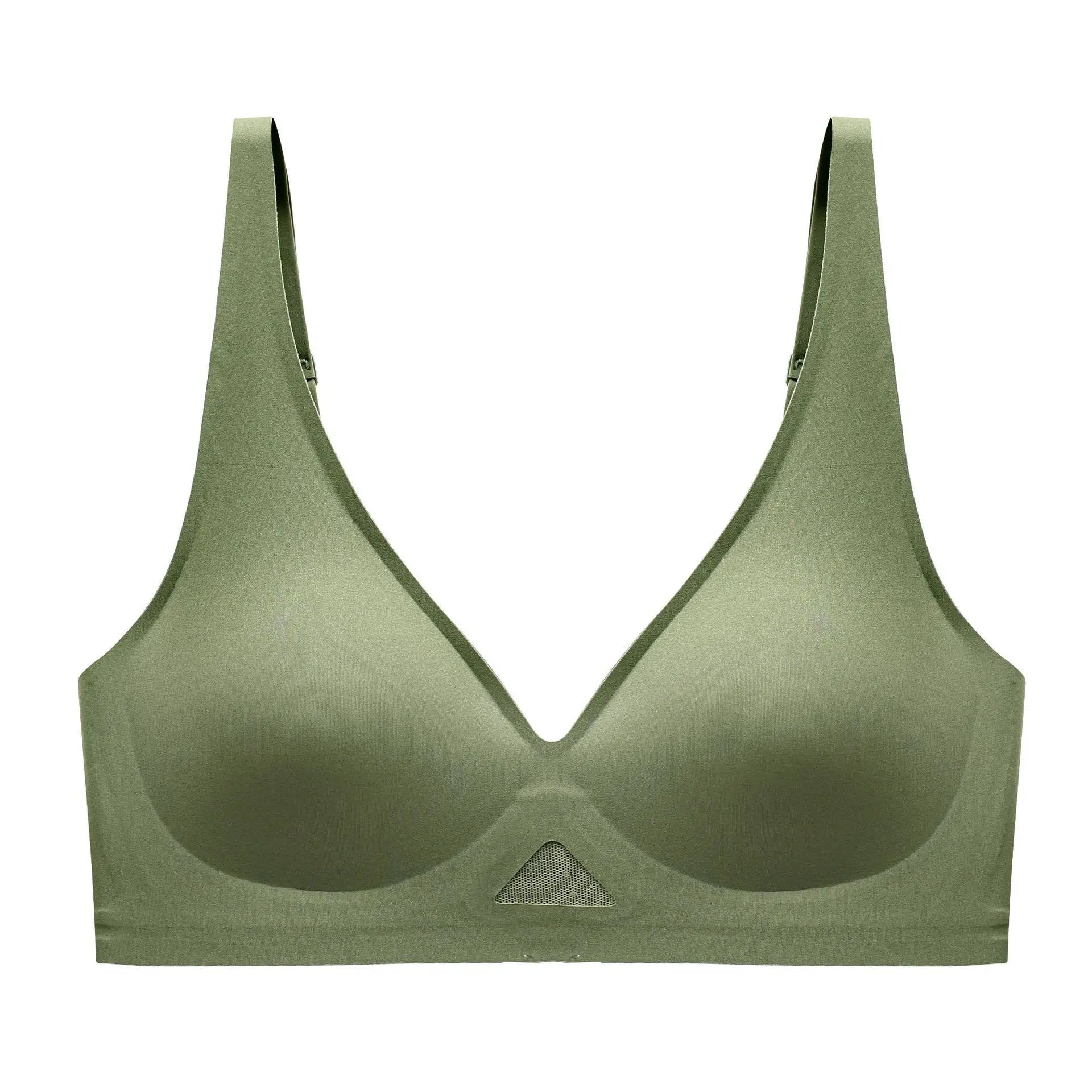 FINETOO Deep V Seamless Bras Women Hollow Out Wireless Brassiere Soft Padded Brasiere Female Push Up Underwear Stretch Lingerie