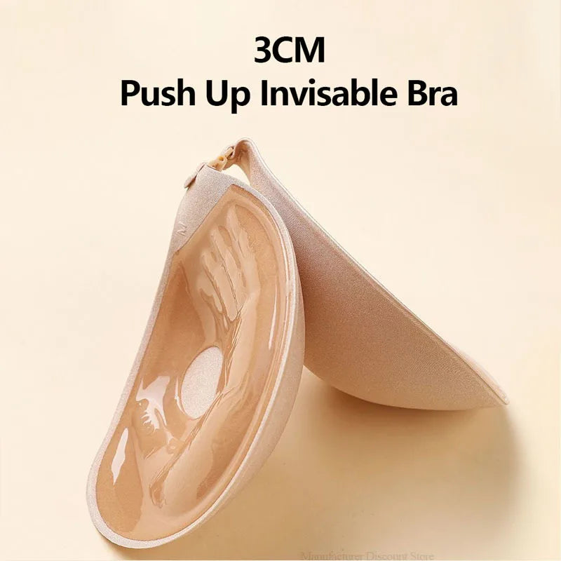 New Summer Invisible Strapless Adhesive Stick Bra Push Up Women Chest Stickers Lift Up Nude Cover Bra Silicone Pad Sexy Breast