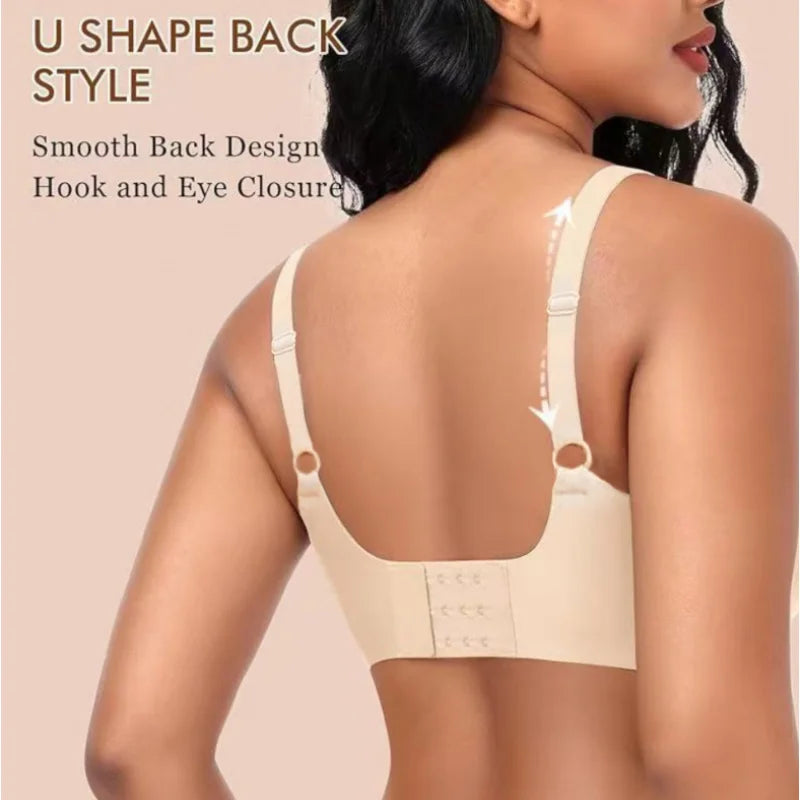 S-XL Plus Size Seamless Beauty Back One-Piece Women Bra with Rear Hook Wireless Push-Up Bras