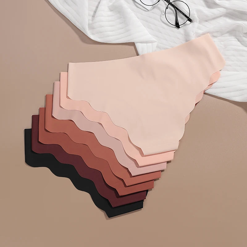 Hot Sale New Design Laser Cut Ladies Low Waist No Trace Panty Women Comfortable Ice Silk Invisible Seamless Panties