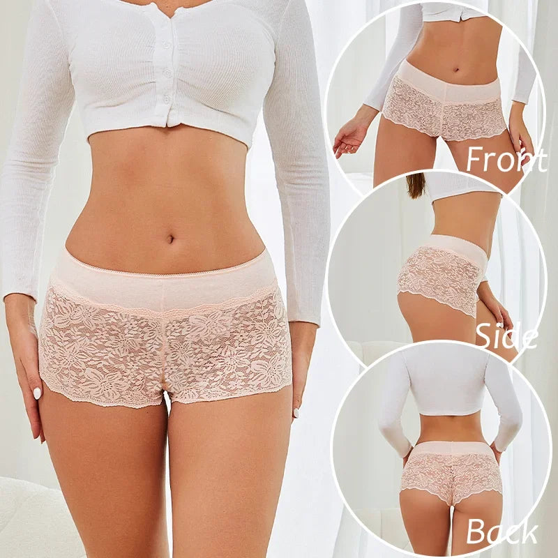 New Sexy Lace Panties for Women Low-Rise Underwear Trendy Floral Underpants Boyshort Panties Ladies Lingerie S-XL Tangas