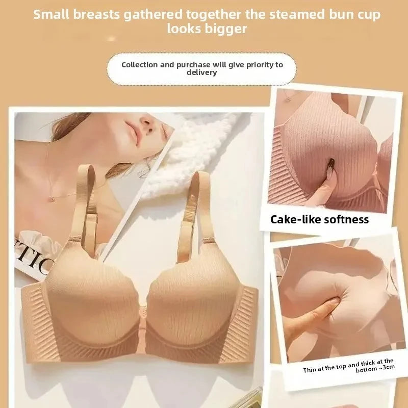 2024 New 8CM Ultra Thick Push Up Bra No Steel Ring Padded Gathered Lingerie for Small/Flat Chest Comfortable Sexy Natural Lift