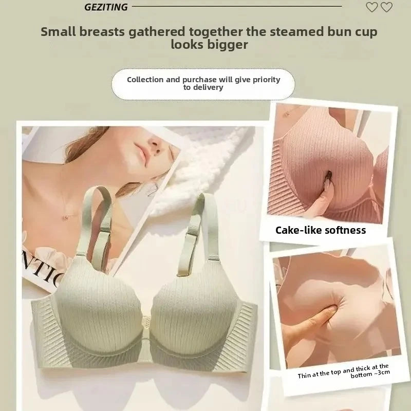 2024 New 8CM Ultra Thick Push Up Bra No Steel Ring Padded Gathered Lingerie for Small/Flat Chest Comfortable Sexy Natural Lift